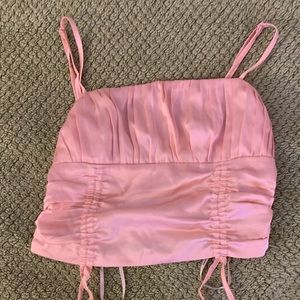 Forever 21 Pink Satin Crop Top